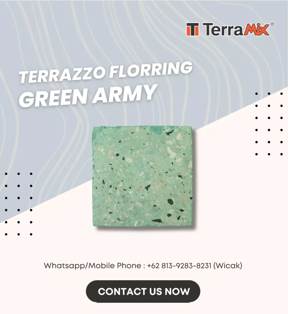 green terrazzo tiles